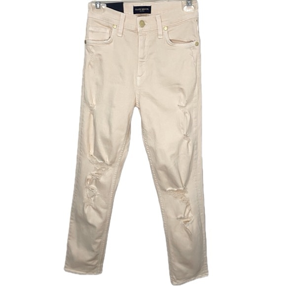 RAMY BROOK Adriana High-Waisted Ripped Jean In Linen Size 24 - Picture 4 of 7